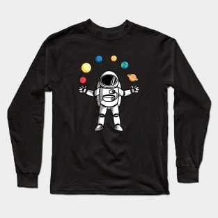 Astronaut juggling with Planets Jugglenaut Long Sleeve T-Shirt